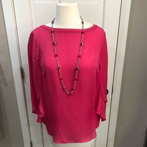 WHBM Fuscia Flowing Blouse